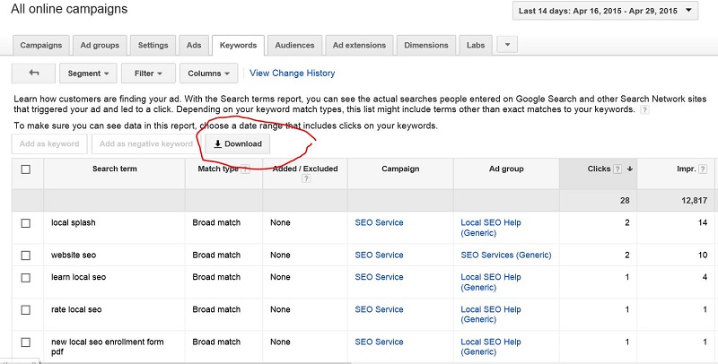 Google Adwords How To Pull Negative Keywords Tm Blast