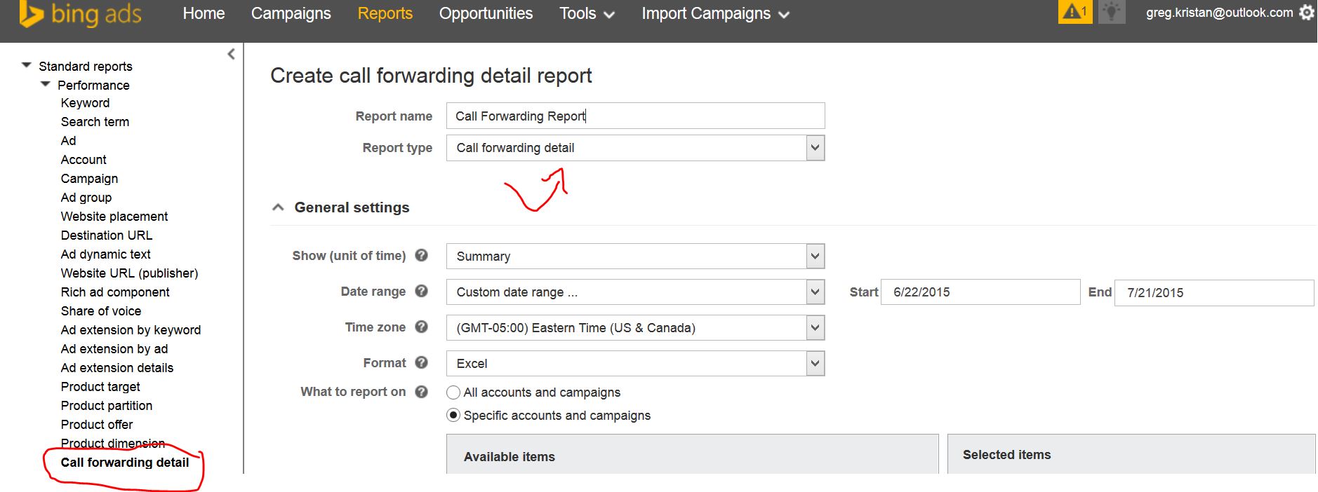 Call Forwarding Report in Bing Ads