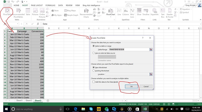 Creating a Pivot Table in Excel