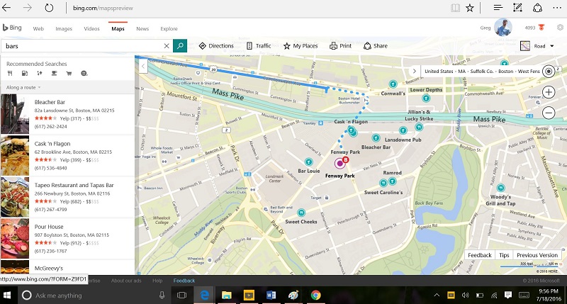Bing Maps Bars Near Me