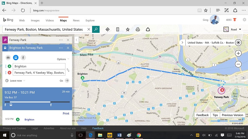 Bing Maps Directions