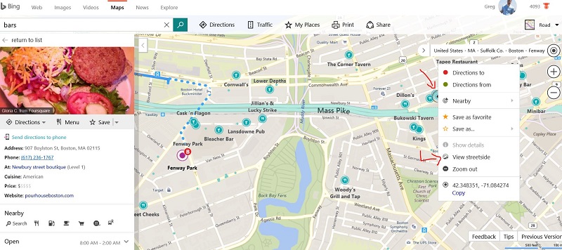 View Streetside in Bing Maps