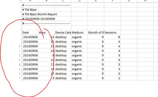 Long Date in Excel from Google Analytics