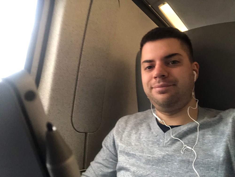 Greg on a Train Back to Boston TM Blast