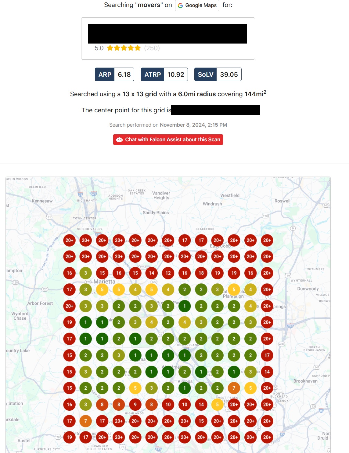 Movers Google Heat Map SEO